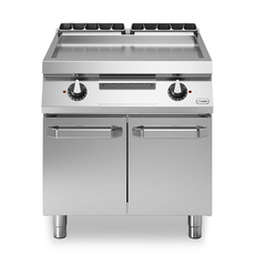 Electric griddle, smooth polished chromed plate, on cabinet with doors R70/80FTE/CL/P ROC700