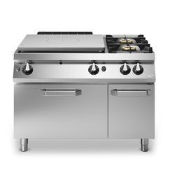 Solid top αερίου 12kW & 2 φλόγ. (1x6+1x10kW) με φούρνο αερίου 2/1 8kW & ερμάριο R90/120TPFG ROC900