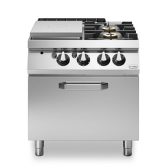 Solid top αερίου 6kW & 2 φλόγ. (2x6kW) με φούρνο αερίου 2/1 8kW R70/80TPPFGF ROC700