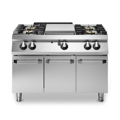 Solid top αερίου 6kW & 4 φλόγ. (1x3,5kW+3x6kW) σε βάση με 3 πόρτες R70/120TPPGF/P ROC700