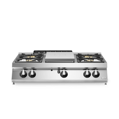 Solid top αερίου 6kW & 4 φλόγ. (2x3,7+2x5,5kW, εμαγέ τάσια) επιτραπ. R70/120TPPGFB/T ROC700