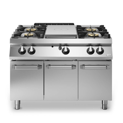 Solid top αερίου 7kW & 4 φλόγ. (1x6+3x10kW) σε βάση με 3 πόρτες R90/120TPPGF/P ROC900