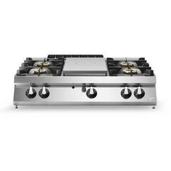 Solid top αερίου 7kW & 4 φλόγ. (1x6kW+3x10kW) επιτραπ. R90/120TPPGF/T ROC900