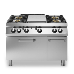 Solid top αερίου 7kW & 4 φλόγ. (1x6kW+3x10kW) με φούρνο αερίου 2/1 8kW R90/120TPPFGF/P ROC900