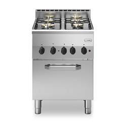Κουζίνα αερίου 4 φλόγ. (2x3,3kW+2x3,6kW) με ηλεκ. φούρνο CONVECTION GN 2/3 3kW F60/60CFGE FUN600