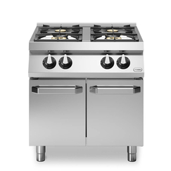 Κουζίνα αερίου 4 φλόγ. (2x5,5kW+2x3,7kW εμαγέ τάσια) σε βάση με 2 πόρτες R70/80PCGB/P ROC700