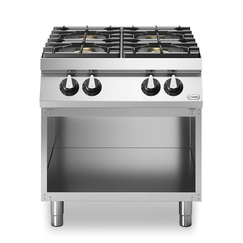 Κουζίνα αερίου 4 φλόγ. (2x5,5kW+2x7,5kW εμαγέ τάσια) με ανοικτή βάση R90/80PCGB/A ROC900