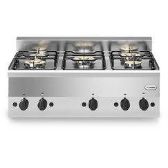 Κουζίνα αερίου 5 φλόγ. (2x3,3kW+3x3,6kW) επιτραπ. F60/90PCG/T FUN600