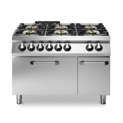 Κουζίνα αερίου 6 φλόγ. (2x6kW+4x10kW) με ηλεκ. φούρνο CONVECTION 2/1 6kW R90/120CFGEV ROC900