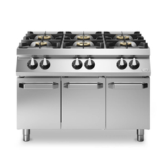 Κουζίνα αερίου 6 φλόγ. (2x6kW+4x10kW) σε βάση με 3 πόρτες R90/120PCG/P ROC900