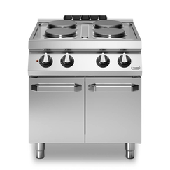 Κουζίνα ηλεκτρική 4 στρογγ. εστίες (4x2,6kw) σε βάση με 2 πόρτες R70/80PCE/P ROC700