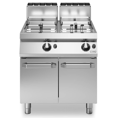 Φριτέζα αερίου 2x13L σωλην. καυστ. 24kW σε βάση με 2 πόρτες R90/80FRGV/2V13/P ROC900