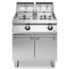 Φριτέζα αερίου 2x17L ελεύθ. δεξαμ. 32kW σε βάση με 2 πόρτες R70/80FRGL/2V17/P ROC700