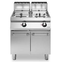 Φριτέζα αερίου 2x21L ελεύθ. δεξαμ. 38kW σε βάση με 2 πόρτες R90/80FRGL/2V21/P ROC900