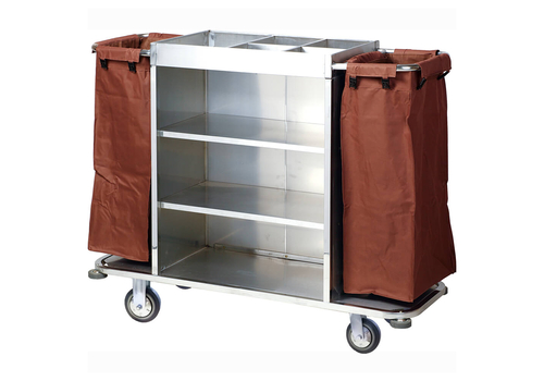 Τρόλεϊ ορόφων ανοξείδωτο με δύο σάκους ItalStar ITAL0061