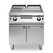Gas griddle, 2/3 smooth 1/3 ribbed polished chromed plate, on cabinet with doors R70/80FTG/CLR/P ROC700