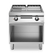 Electric griddle, 2/3 smooth 1/3 ribbed polished chromed plate, on open cabinet R90/80FTE/CLR/A ROC900