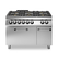 Gas range enamelled containers, 6 burners, electric convection oven R90/120CFGEBV ROC900