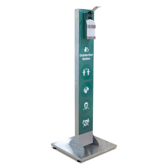 Elbow operated disinfection station