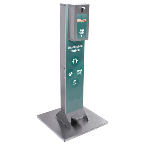 Foot operated disinfection station
