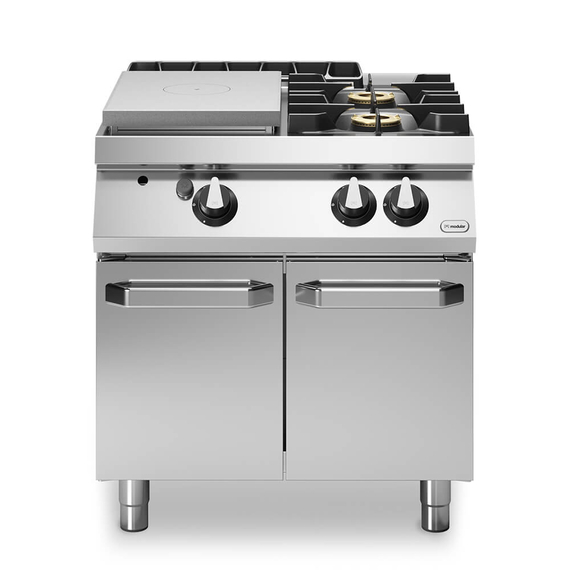 Solid top αερίου 6kW & 2 φλόγ. (2x6kW) σε βάση με 2 πόρτες R70/80TPPGF/P ROC700