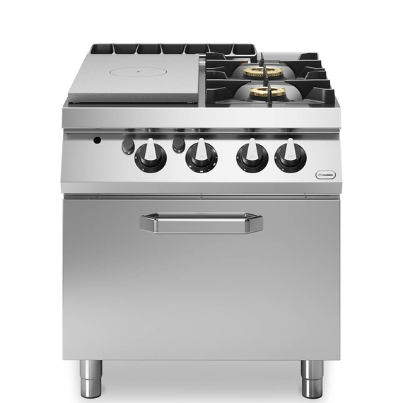 Solid top αερίου 7kW & 2 φλόγ. (1x6kW+1x10kW) με φούρνο αερίου 2/1 8kW R90/80TPPFGF ROC900