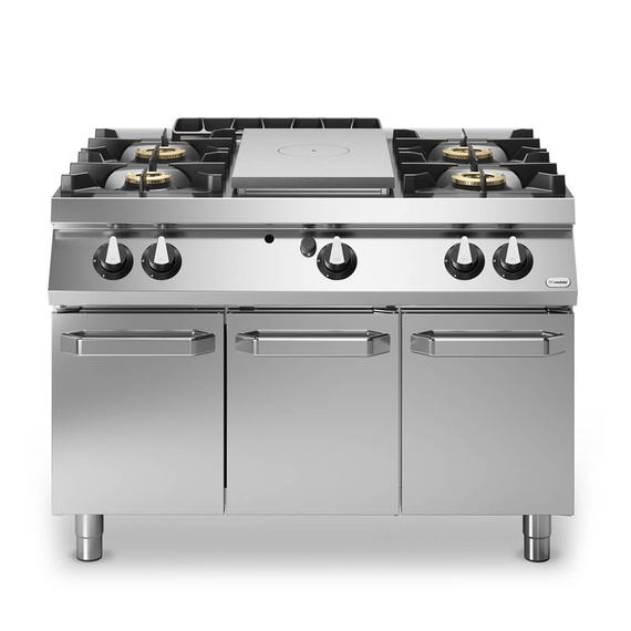 Solid top αερίου 7kW & 4 φλόγ. (1x6+3x10kW) σε βάση με 3 πόρτες R90/120TPPGF/P ROC900