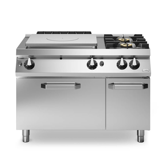 Gas solid top, 2 burners, gas oven and cabinet with door R70/120TPFG ROC700