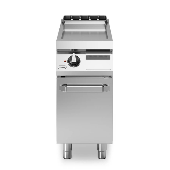 Electric griddle, smooth polished chromed plate, on cabinet with door R70/40FTE/CL/P ROC700