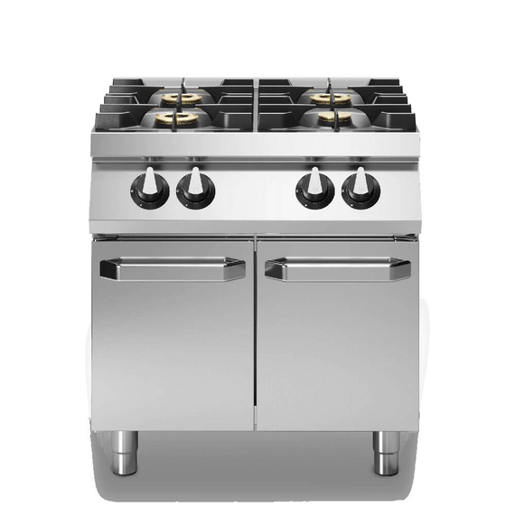 Κουζίνα αερίου 4 φλόγ. (1x3,5kW+3x6kW) σε βάση με 2 πόρτες R70/80PCG/P ROC700