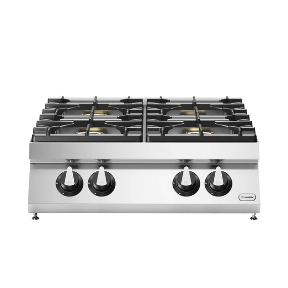 Κουζίνα αερίου 4 φλόγ. (2x5,5kW+2x7,5kW εμαγέ τάσια) επιτραπ. R90/80PCGB/T ROC900