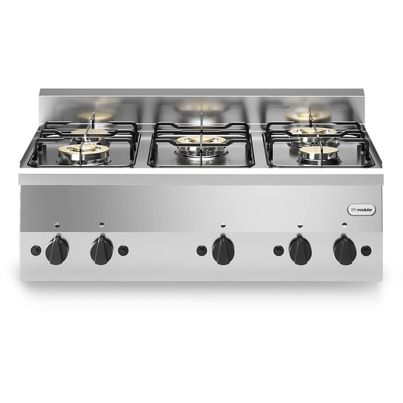 Κουζίνα αερίου 5 φλόγ. (2x3,3kW+3x3,6kW) επιτραπ. F60/90PCG/T FUN600