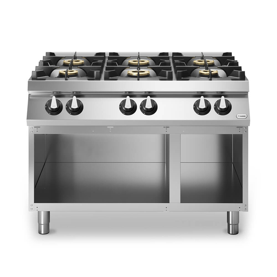 Κουζίνα αερίου 6 φλόγ. (2x6kW+4x10kW) με ανοικτή βάση R90/120PCG/A ROC900