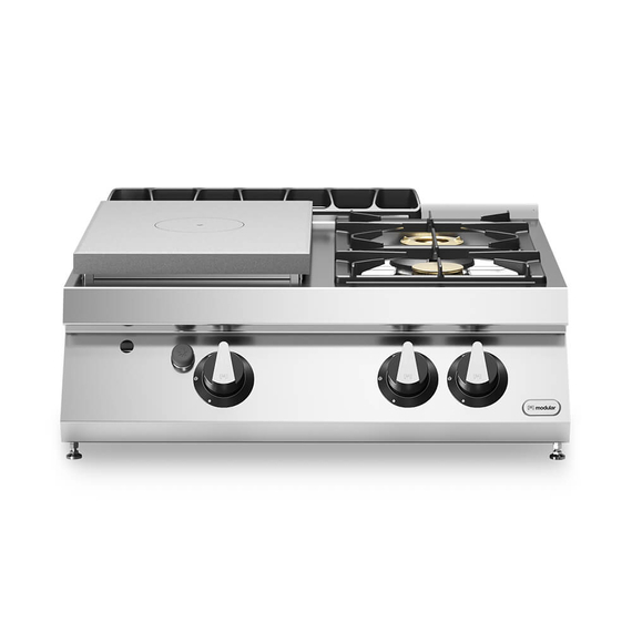 Solid top αερίου 6kW & 2 φλόγ. (1x3,7+1x5,5kW, εμαγέ τάσια) επιτραπ. R70/80TPPGFB/T ROC700