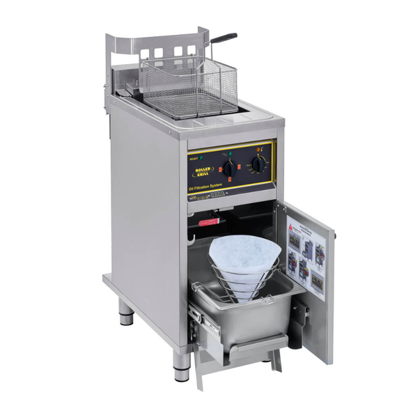 Φριτέζα ηλεκτρική 16L OFSL 16 Roller Grill αυτόματη, με σύστημα φιλτραρίσματος λαδιού